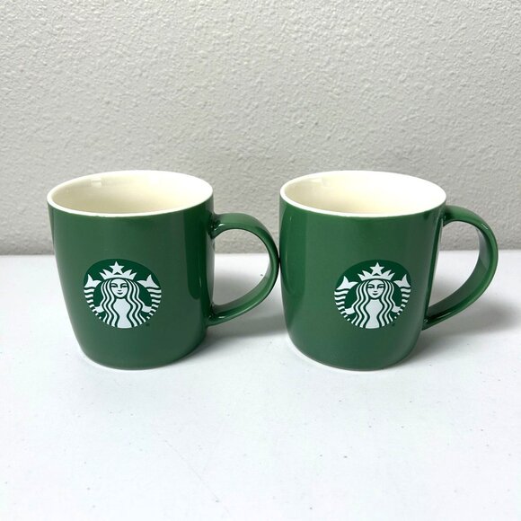 Starbucks Mug Set of 2 Green Mermaid Siren 2021 Coffee Cup 11oz - Picture 1 of 7